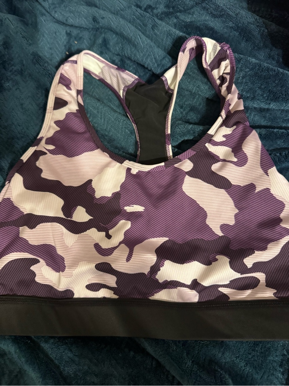 LuLaRoe Purple and White Camo Sports Bra - Racerback